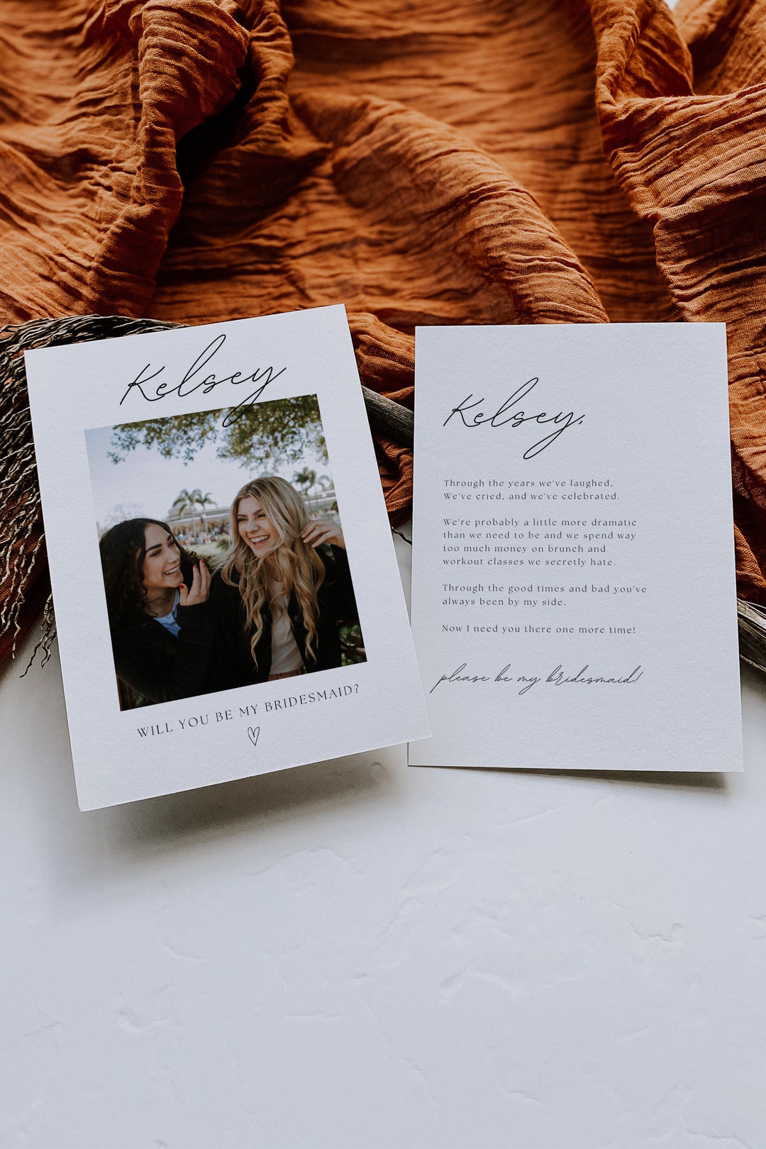 Photo Bridesmaid Proposal Card Template Printable Bridesmaid Proposal ...