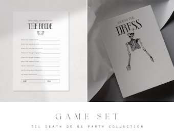 DIY Til Death Do Us Party Games | Minimalistic, Modern DIY Printable Bachelorette Games Template Set, Editable Games Set, DIY Digital Design