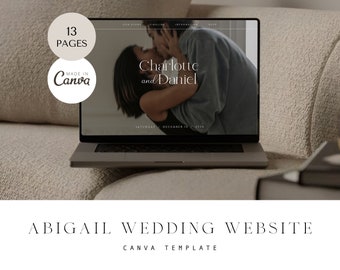 Site Web modifiable pour le mariage d'Abigail | Modèle de toile | Faire-part numérique DIY, détails du programme, RSVP, chronologie des événements du mariage