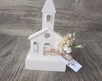 Kerzenhalter mit Einschieber Kirche | Hochzeit | Geschenk | Mitbringsel