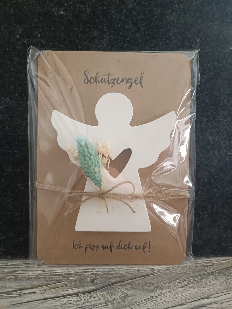 Schutzengel, Glücksbringer aus Keraflott Schutzengel Geschenk, Mitbringsel blau,verpackt Folie