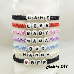 Pulsera de macramé con inicial del alfabeto, pulsera anudada con nombre personalizado, cierre ajustable, joyería unisex hecha a mano, regalo de amistad trenzado.