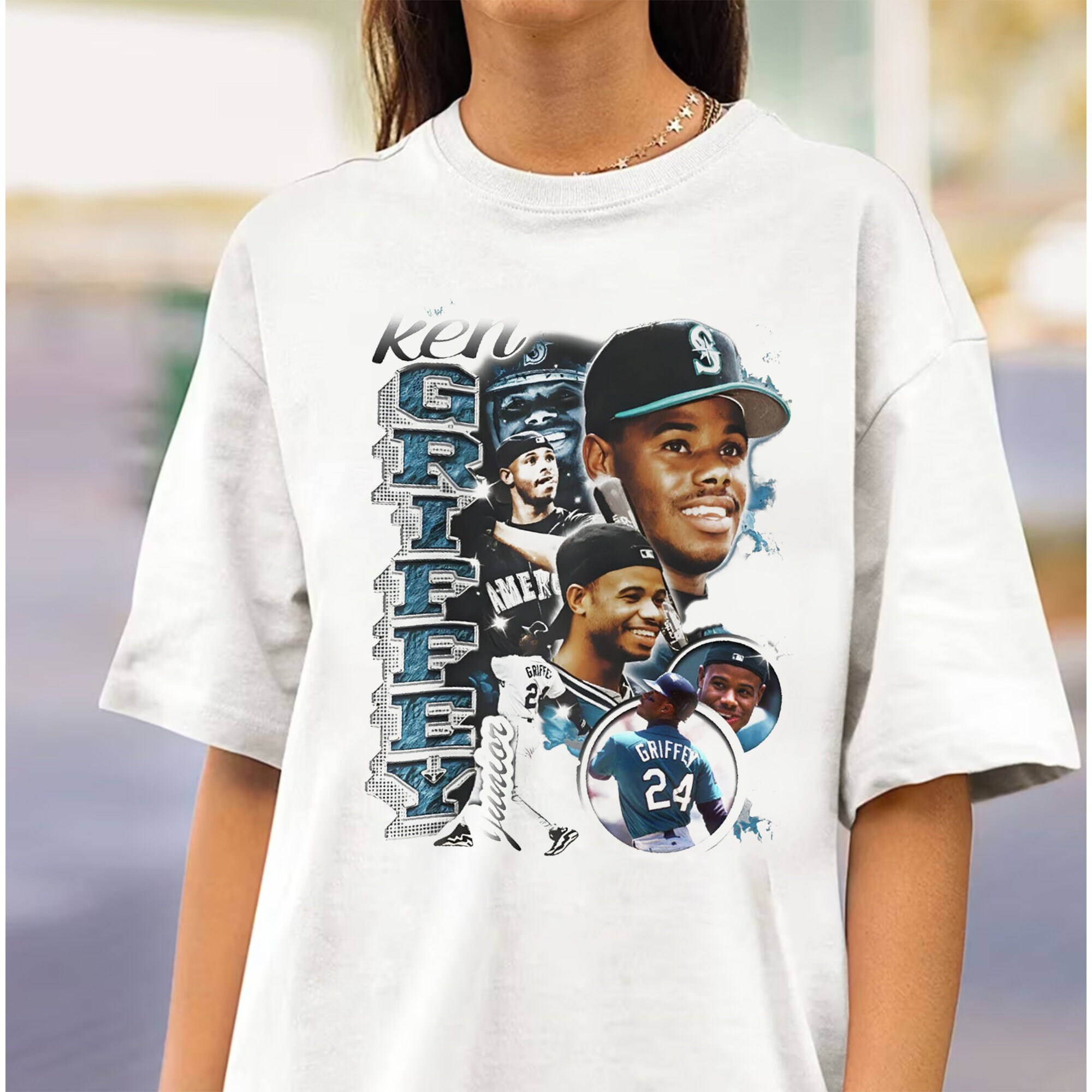 Swingman The Kid Baseball Graphic Tee; Ken Griffey Jr – The ATV Family