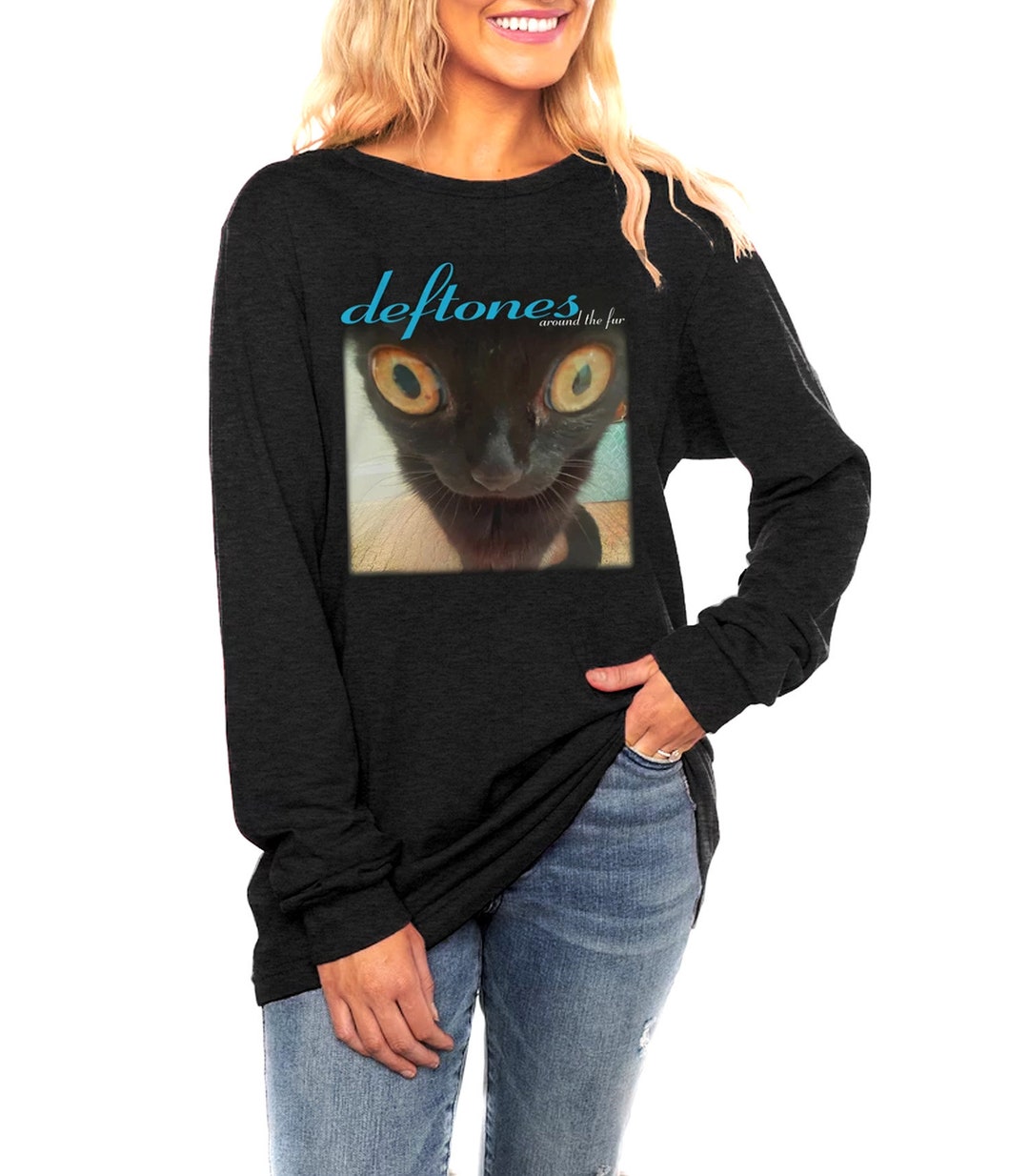 Deftones Around the Fur Cat Black Tshirt Sweatshirt Etsy