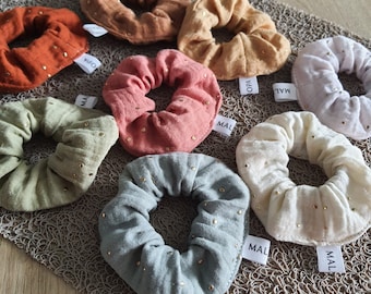 Double gauze cotton hair scrunchie