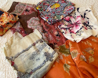 Collection 2 Vintage Silk Scarves