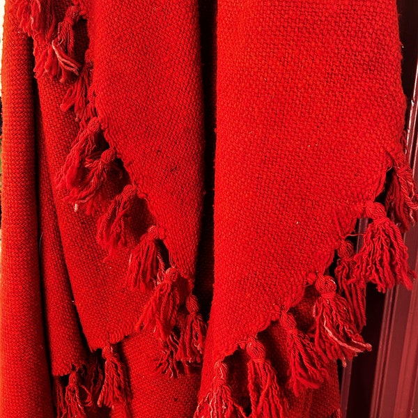 Extraordinary 1960's Mexican Wool Red Cape