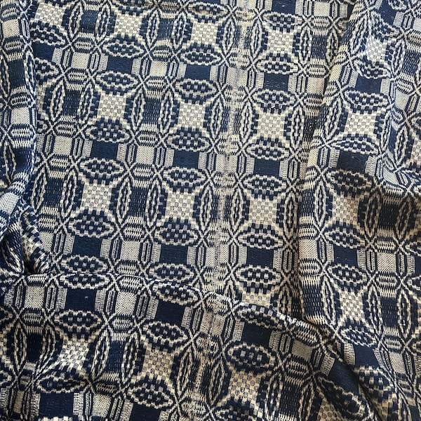 19th century woven wool coverlet