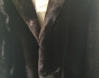 Ultra Luxurious Vintage Full Length Mouton Fur Coat Made in Canada
