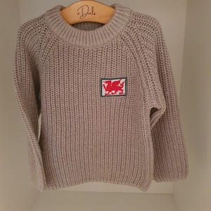 Welsh Wales Knitted Jumper Grey Kids