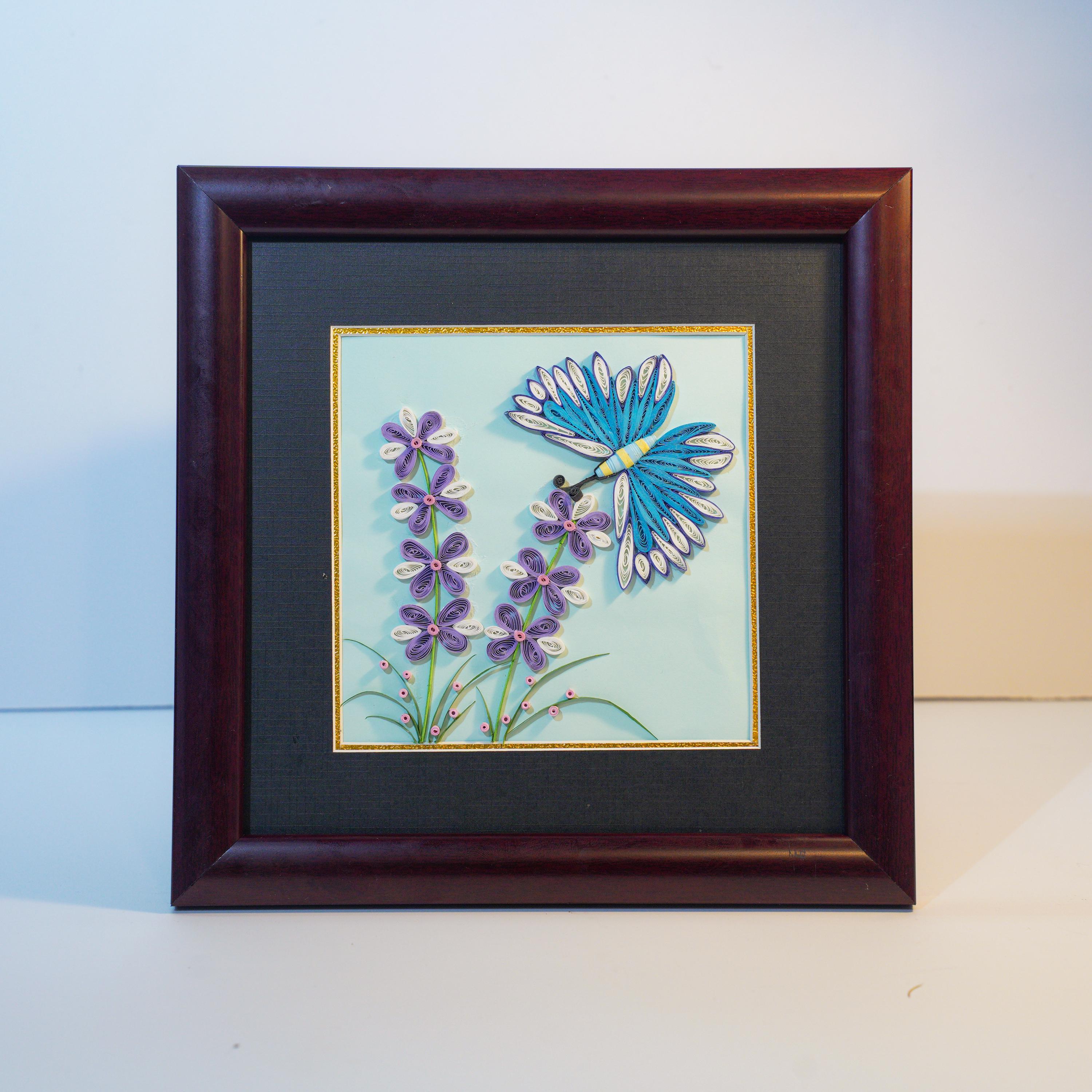 Quilling Butterfly Wall Art – Handmade 3D Paper Flower Picture, Framed ...