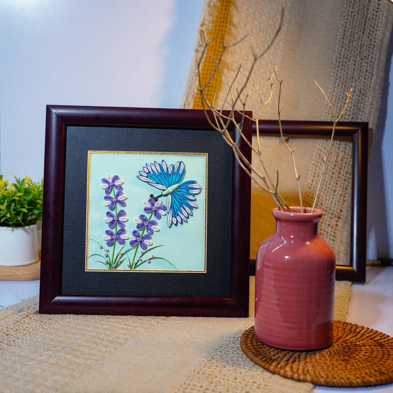 Quilling Butterfly Wall Art – Handmade 3D Paper Flower Picture, Framed ...
