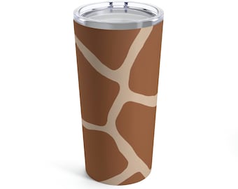 Stainless Steel Travel Tumbler: Giraffe Print, 20oz