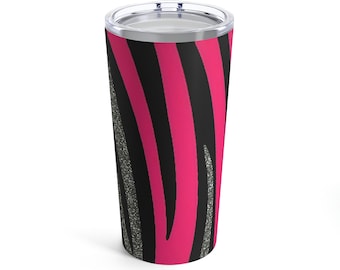 Zebra Print 20oz Tumbler: Stainless Steel Travel Mug