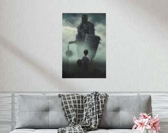 Boy vs Giant Matte Poster: Fantasy Art Print