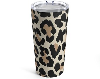 Leopard Print Stainless Steel Tumbler - 20oz Travel Mug
