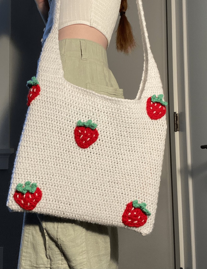 Crochet Strawberry Tote Bag Etsy