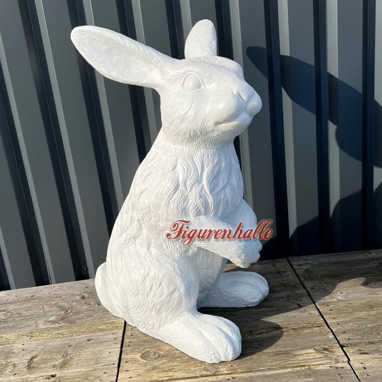 All Chic Zement-Hasen-Statuen – Blau, Ca. 15x13x7 Cm, Wetterfest Für Garten & Deko