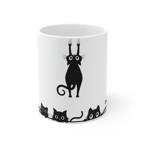 Ceramic Cute Black Cats Mug 11oz || Enjoy Coffee Mug