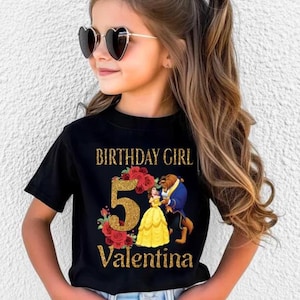 Custom Birthday Shirt Beauty And The Beast, Belle Birthday Shirt, Beauty And The Beast Shirts For Family Party, Belle Custom Birthday Shirt