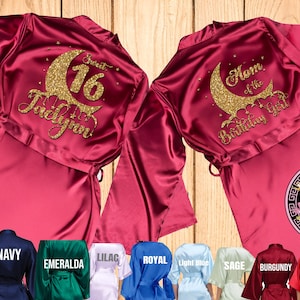 Sweet Sixteen Robe, Mom of the Birthday Girl Robe, Sweet 16 Celebration Gift, Quinceanera gift Robe,Custom robe, Customized Robe