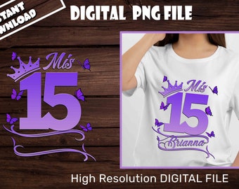 Mis Quince, PNG File Mis 15, Instant Download