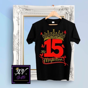 High Quality Shirts | Mis quince Shirt | Red 15 | Golden crown | Birthday Gift | Quinceanera Gift | Mis XV | Mis 15