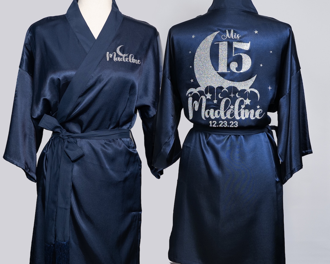 Mis 15 Robe Navy | Moon and Stars| Quinceañera Gift | Mis 15 Robe ...