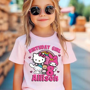 Birthday Shirt | Hello Cat All Family Celebration T-shirt | Customized Birthday Tee | Birthday Party Shirt.