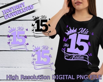 PNG Mis Quince Lilac | PNG File Mis 15 |  Instant Download