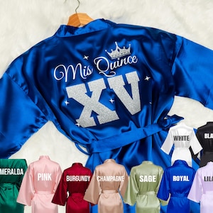Robe Royalblau | Quinceaño Hausschuhe, Robewith Hausschuhe, Quince Geschenke, personalisiert frei, Quinceanera Geschenk, XV Años regalo