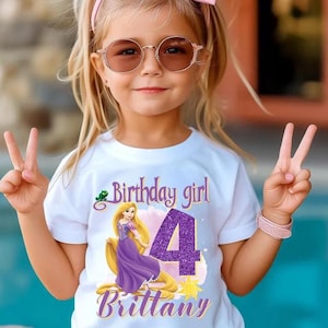 Custom Rapunzel Birthday Shirt - Birthday Shirt - Tangled Birthday Shirt - Princess Rapunzey Birthday T Shirt, Princess Tangled