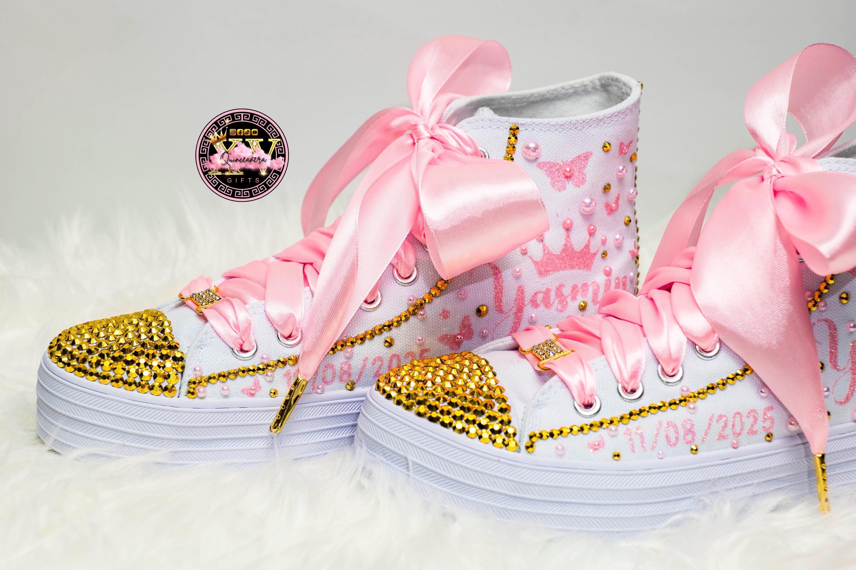 Sneakers alte personalizzate per la Quinceañera: regalo per il quindicesimo compleanno - Italia Sneakers alte personalizzate per la Quinceañera: regalo per il quindicesimo compleanno - Italia