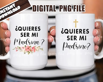 Propuesta Quieres ser mi madrina? | padrino ? proposal / propuesta  / invitacion padrinos / godparents / spanish  Instant Download