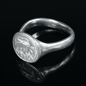 Traveler Ring Engraved Ancient Signet Ring Authentic Medieval Artifact Silver Antique Ring Genuine Ancient Jewelry Unique Silver Ring