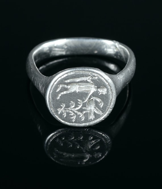 Traveler Ring Engraved Ancient Signet Ring Authen… - image 2