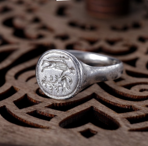 Traveler Ring Engraved Ancient Signet Ring Authen… - image 10