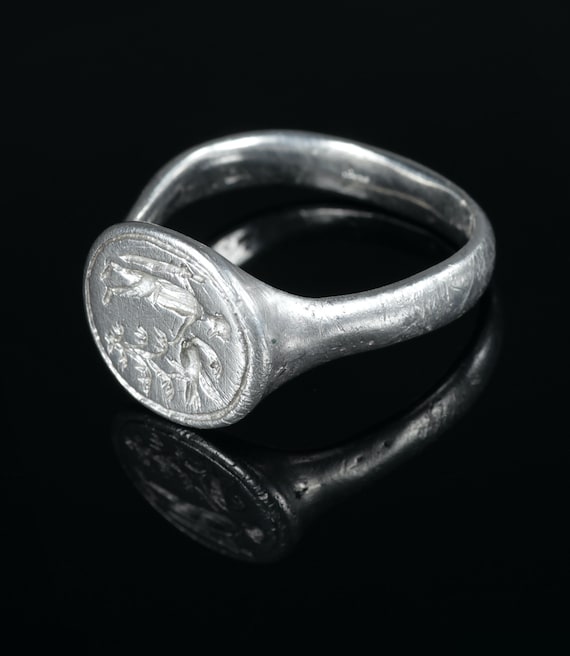 Traveler Ring Engraved Ancient Signet Ring Authen… - image 1