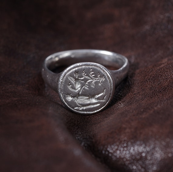 Traveler Ring Engraved Ancient Signet Ring Authen… - image 3