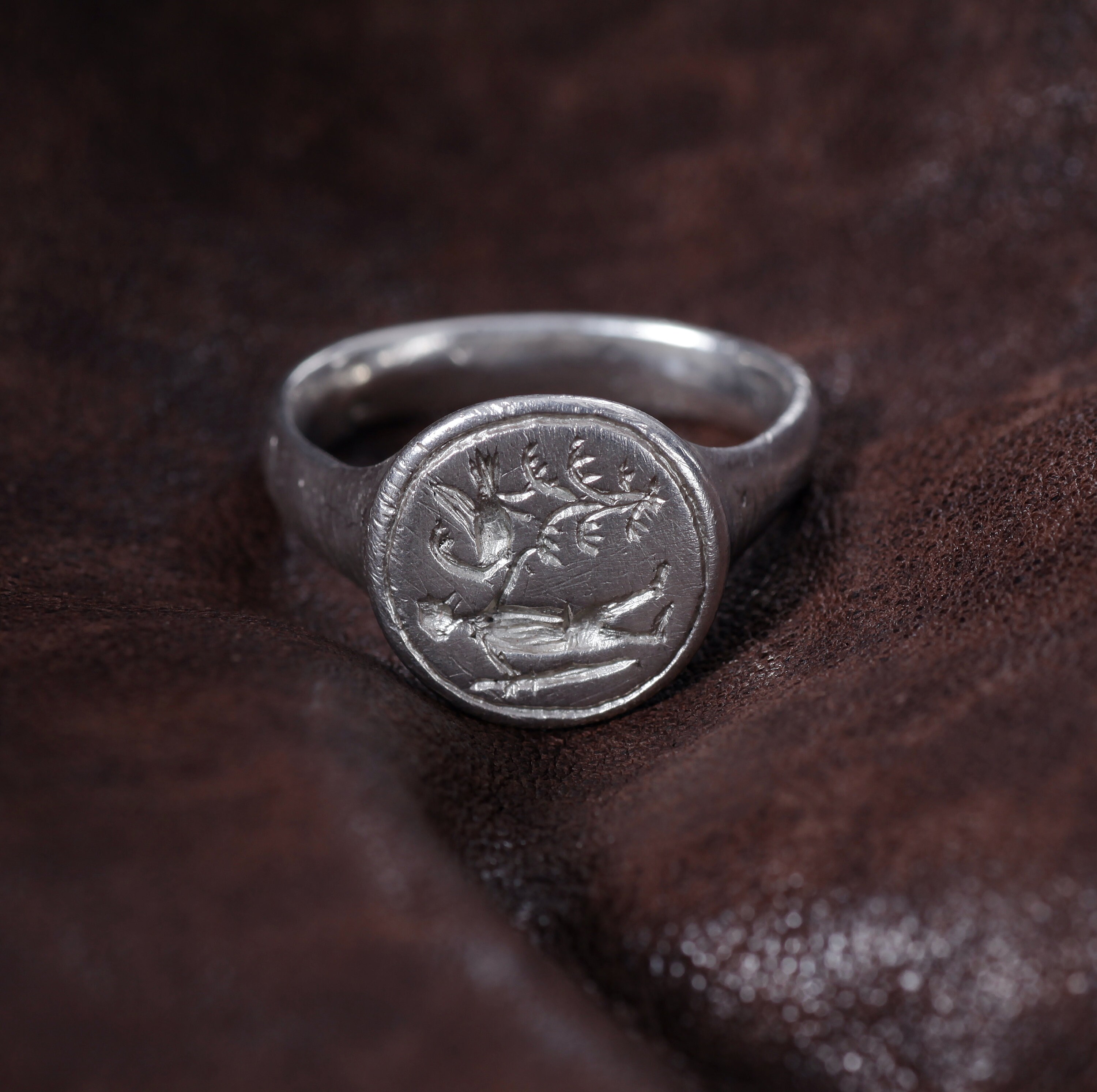 Engraved Silver Signet Ring: Authentic Medieval Artifact - Etsy