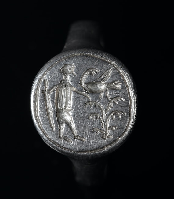 Traveler Ring Engraved Ancient Signet Ring Authen… - image 5