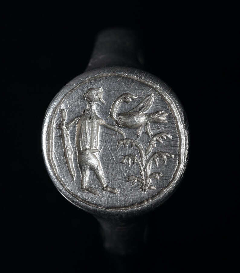 Traveler Ring Engraved Ancient Signet Ring Authentic Medieval Artifact ...