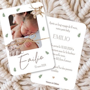 Jungle theme birth announcement, birth announcement