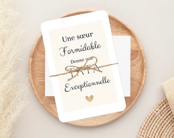 Carte annonce grossesse personnalisée - minimaliste - annonce grossesse famille - annonce tata