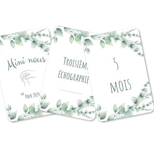 Carte étape grossesse floral vert – Mimicartes