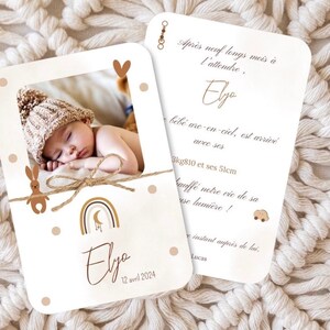 Birth announcement - rainbow - beige - birth announcement