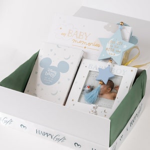 Hermoso juego de regalo para bebé niño/niña | Regalo para bebé recién nacido | Tarjetas de hitos | Regalo de Disney | Regalo personalizado para bebé | Álbum de fotos para bebé | Decoración de guardería
