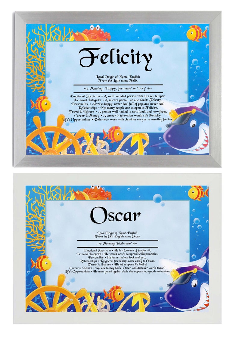 1st Name Meaning Framed Prints Choice of Backgrounds and Etsy UK