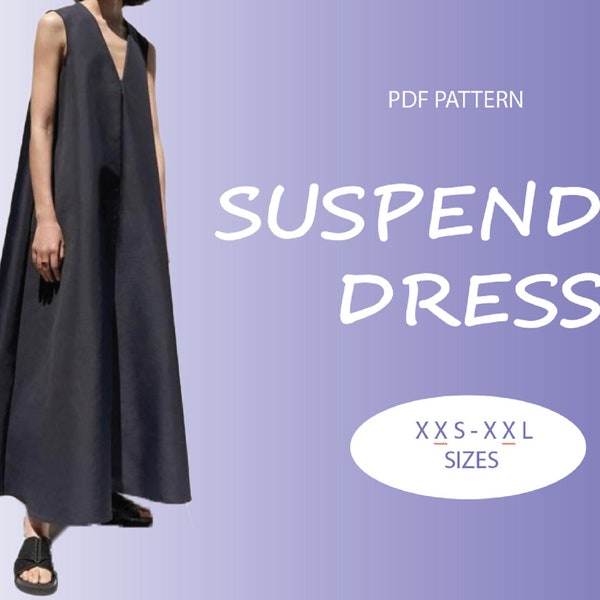 Basic Dress Sewing Pattern | XXS-XXL | Loose Summer Autumn Dress | Easy Digital PDF