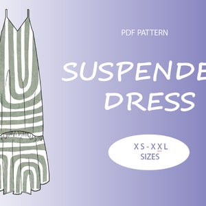 Strap Dress Sewing Pattern | XS-XXL | Loose Summer Autumn Dress | Easy Digital PDF